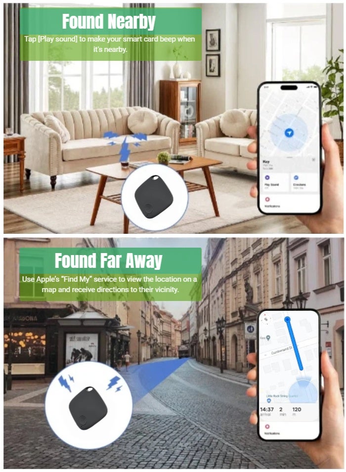  أورا سيليكت جهاز تتبع ذكي، جهاز تحديد موقع المفاتيح اللاسلكي يعمل مع Apple Find My (iOS فقط)، إنذار مضاد للضياع، حماية الخصوصية، جهاز تحديد موقع عن بعد للأطفال والحيوانات الأليفة والحقائب والمفاتيح والمحافظ والأمتعة والمزيد - أسود (عبوة واحدة) - Image 3